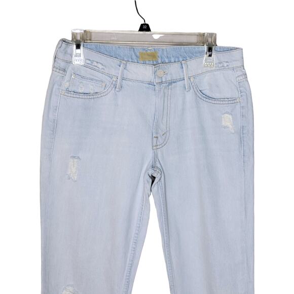 MOTHER The Dropout Fray in Get Blondie Light Wash Straight Leg Jean Size 26 - Picture 9 of 11